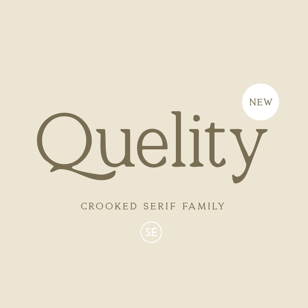Quelity - Crooked Serif Font cover