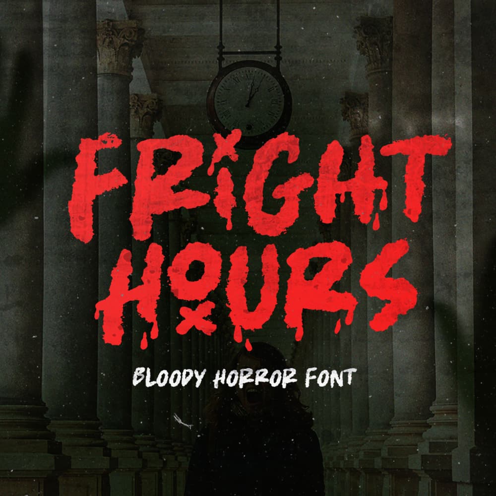Fright Hours - Bloody Horror Font cover