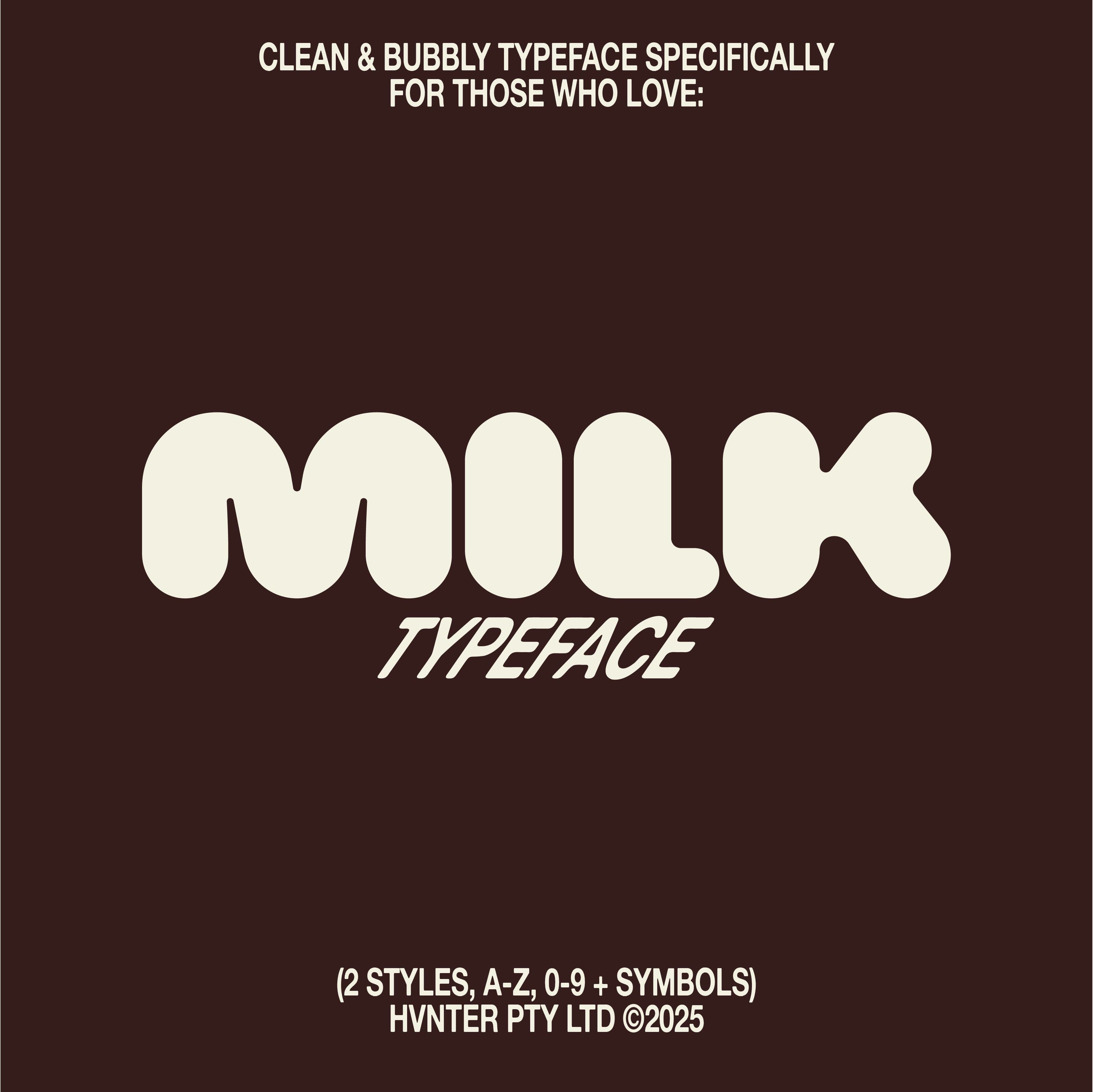 Milk Typeface cover