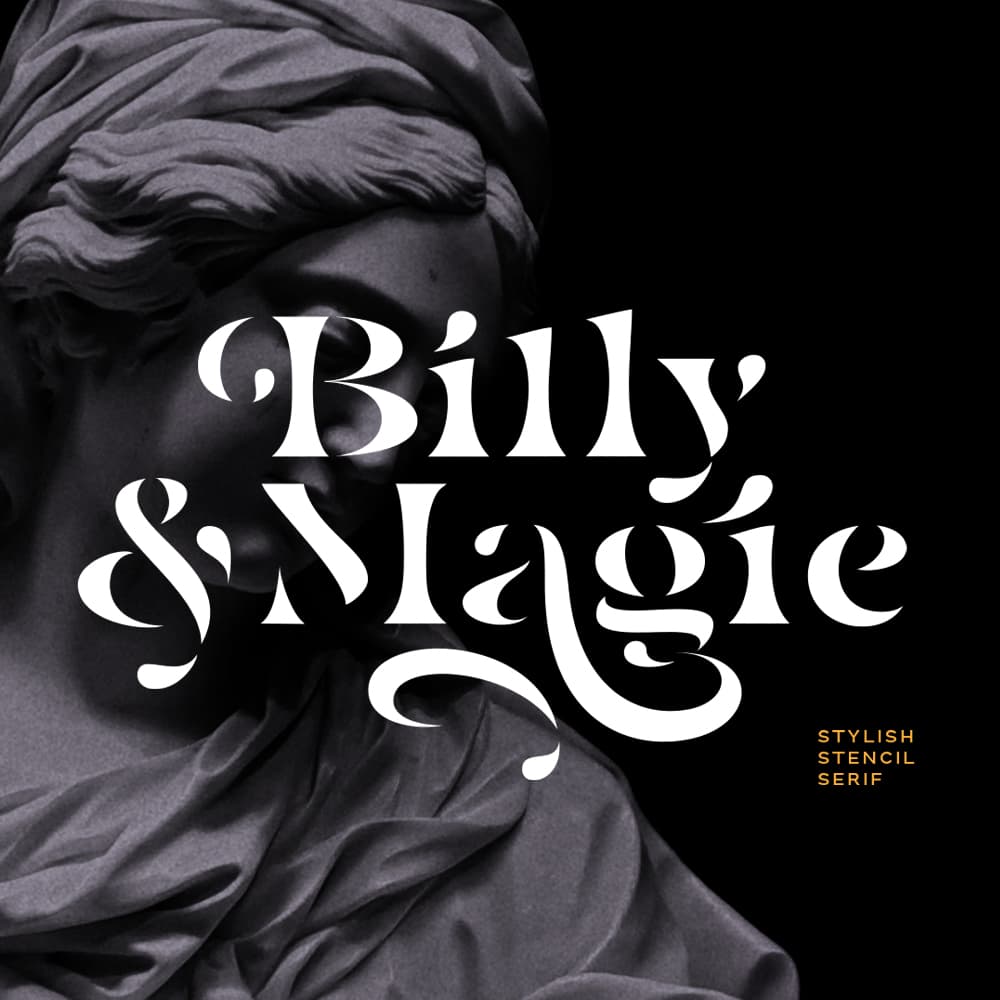 Billy Magie - Stylish Stencil Serif cover