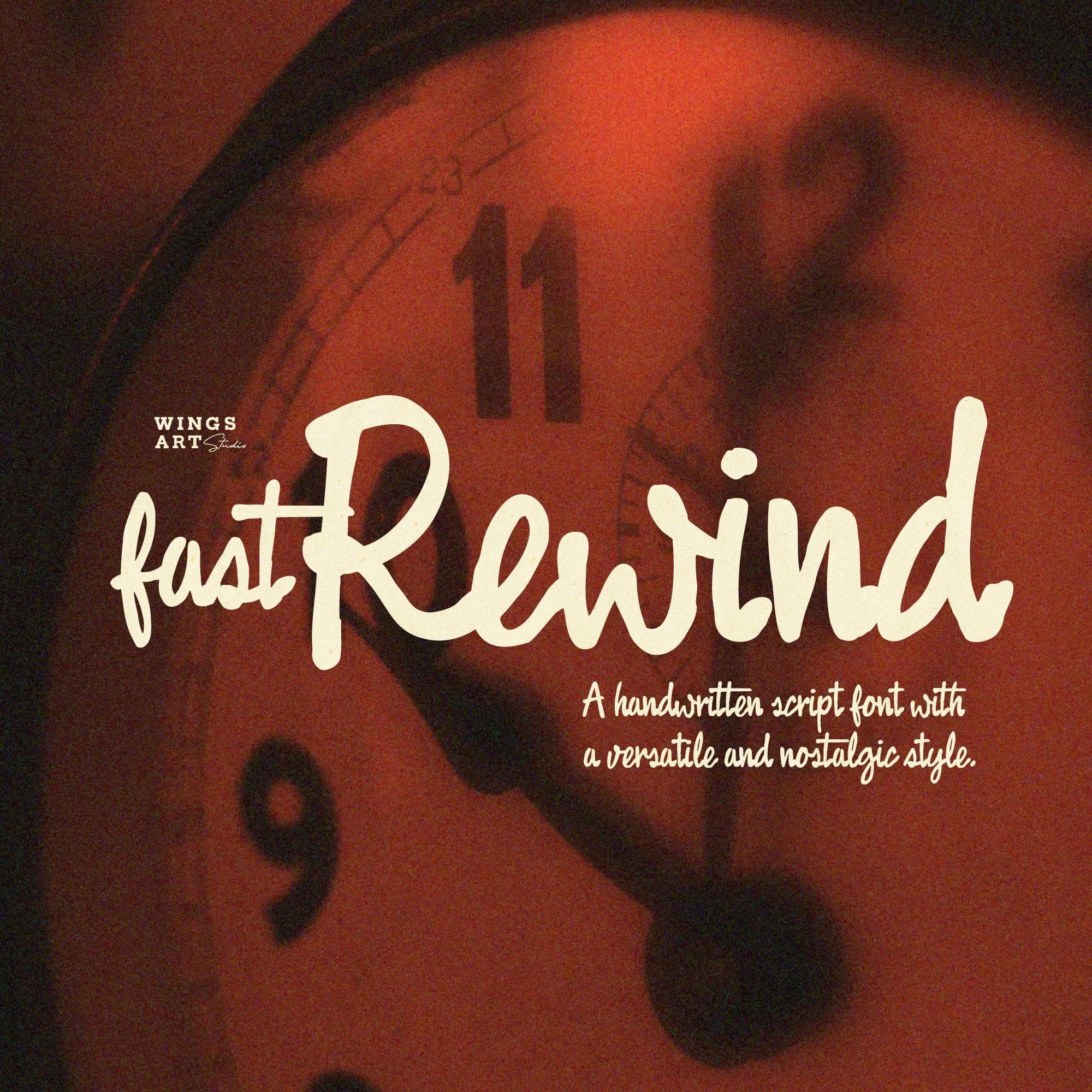 Fast Rewind: Nostalgic Brush Script Font cover