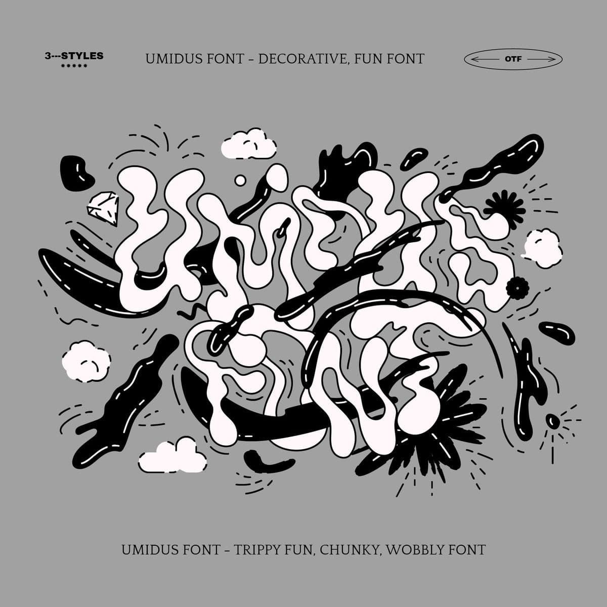 Umidus font - Trippy Liquid Font cover