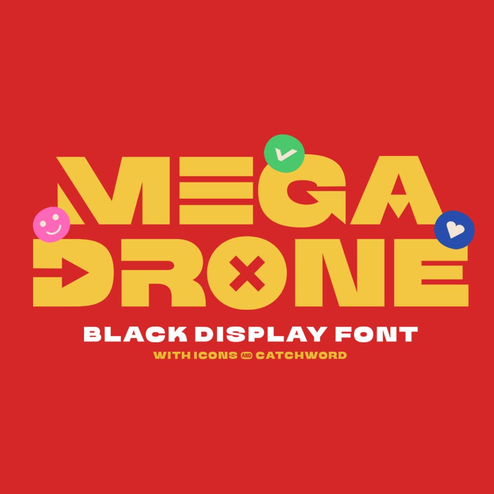 Mega Drone - Black Display Font cover