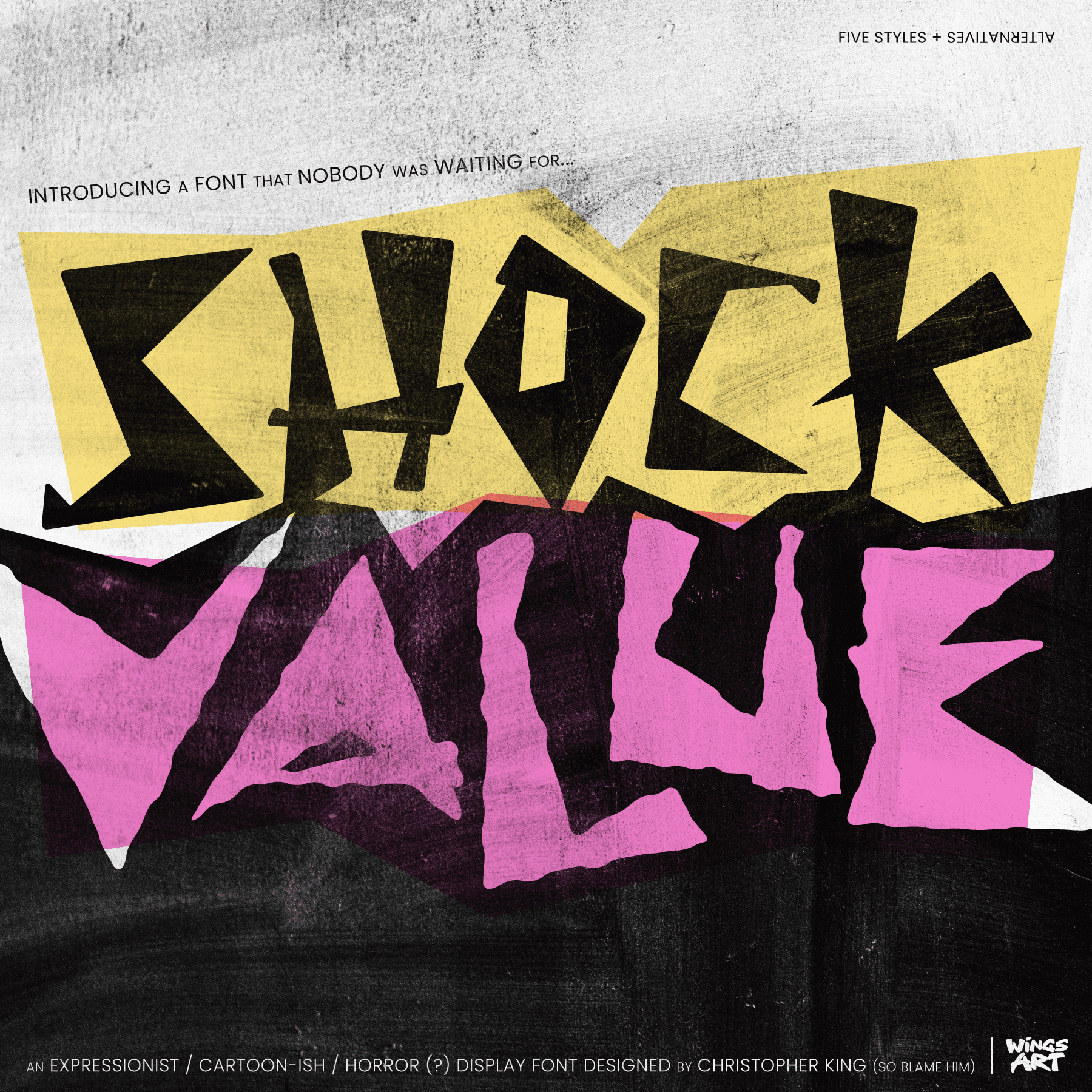 Shock Value - An Expressionist, Cartoon-ish, Horror Display Font. cover