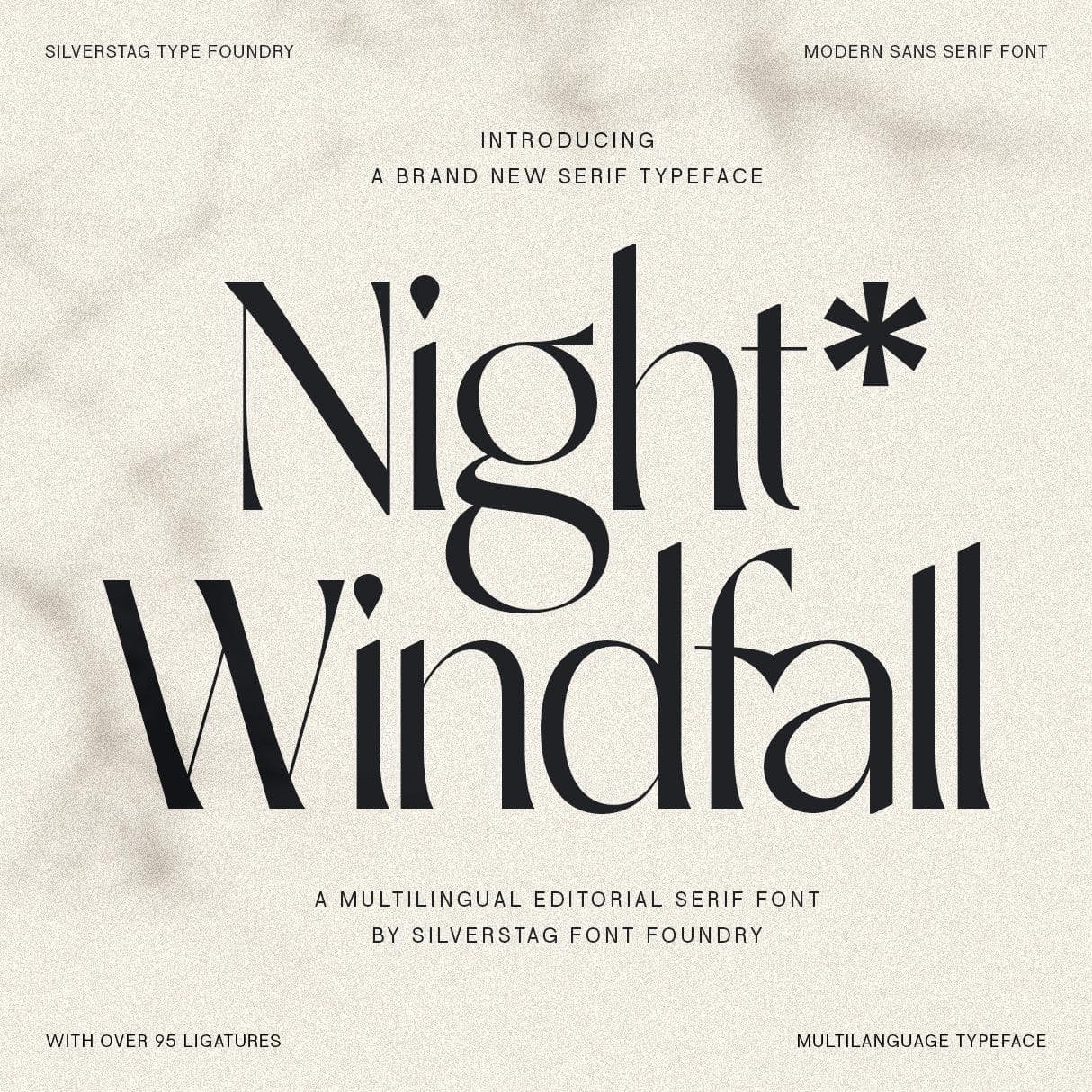 SLTF Night Windfall - Chic Ligature Sans Font cover