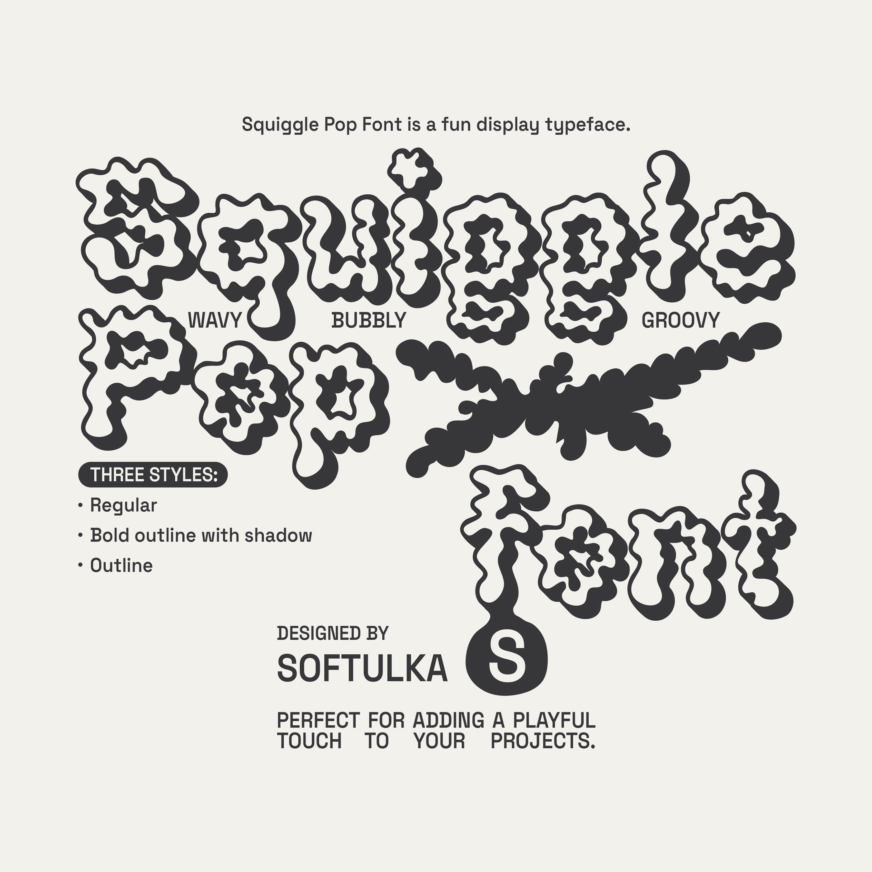 Squiggle Pop Font - Fun Display Typeface cover